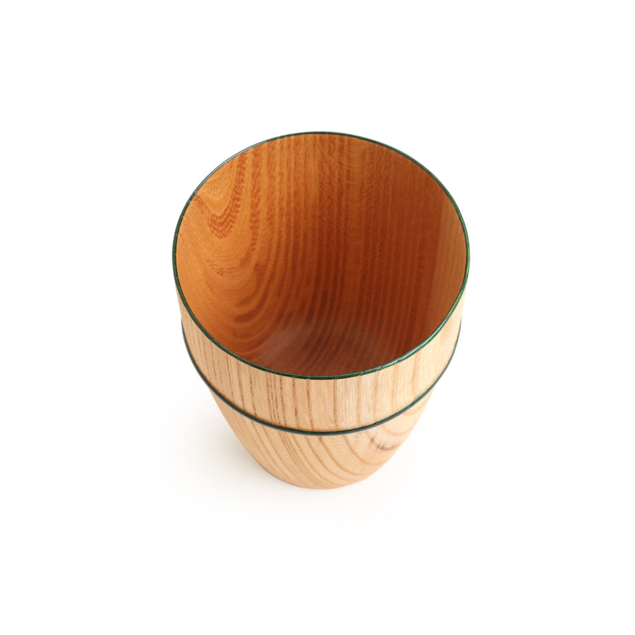 Wooden Cup With Green Line