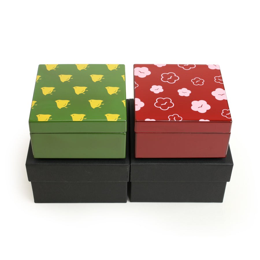 Floral Red and Pink Box Made with Lacquer.