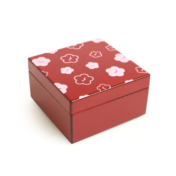 Floral Red and Pink Box Made with Lacquer.