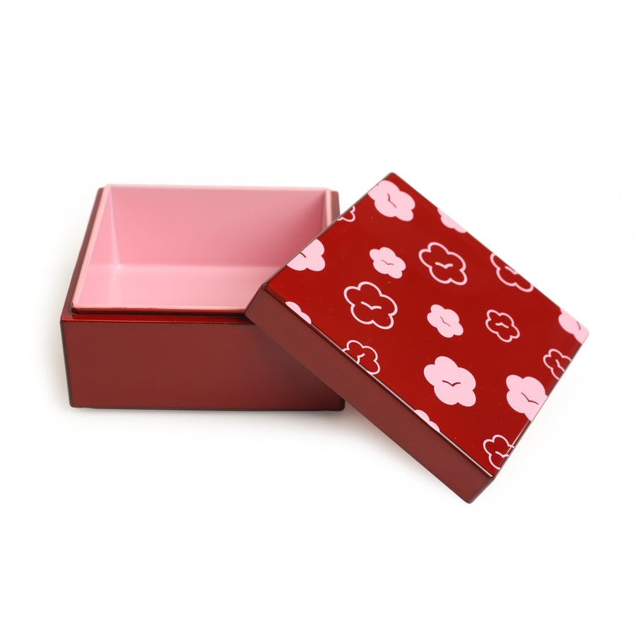 Floral Red and Pink Box Made with Lacquer.