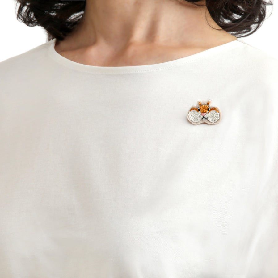 Embroidered Squirrel Brooch