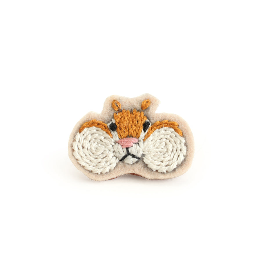 Embroidered Squirrel Brooch