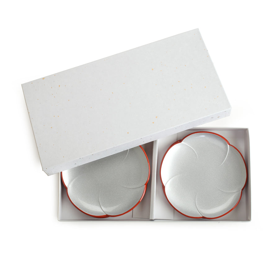 Small Silver Lacquer Plates