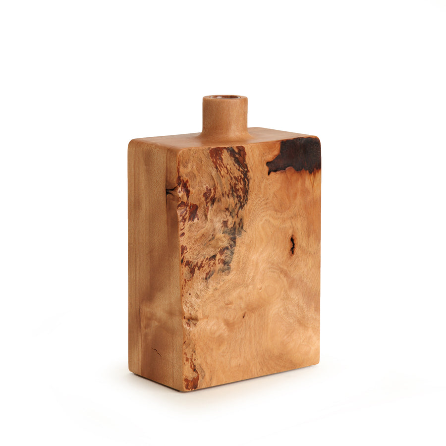 Unique Wooden Flower Vase Shaped Like Bottle