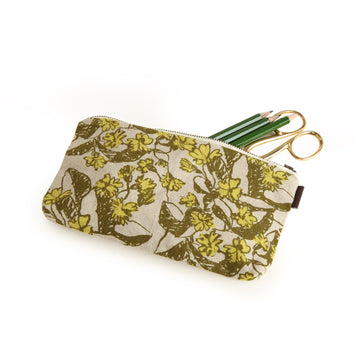 Green And Yellow Floral Pouch