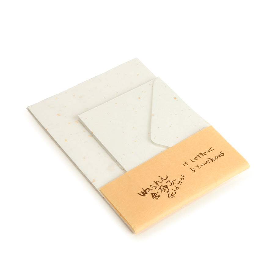 Letter Paper with Golden Leaves