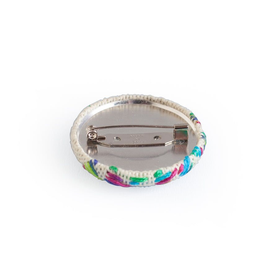 Multicolored Embroidered Brooch
