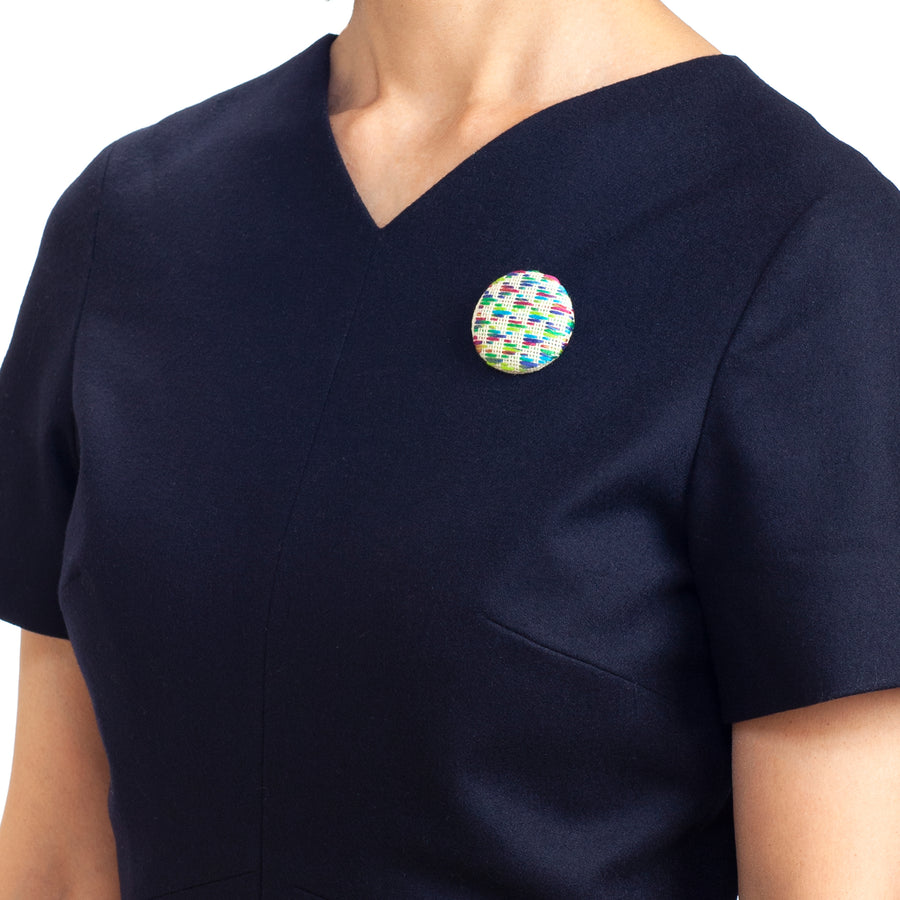Multicolored Embroidered Brooch