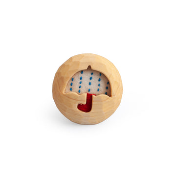 Wooden Brooch with Umbrella Design