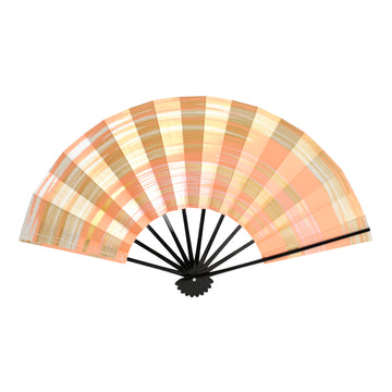 Decorative Fan with Salmon Pink and Gold Tones