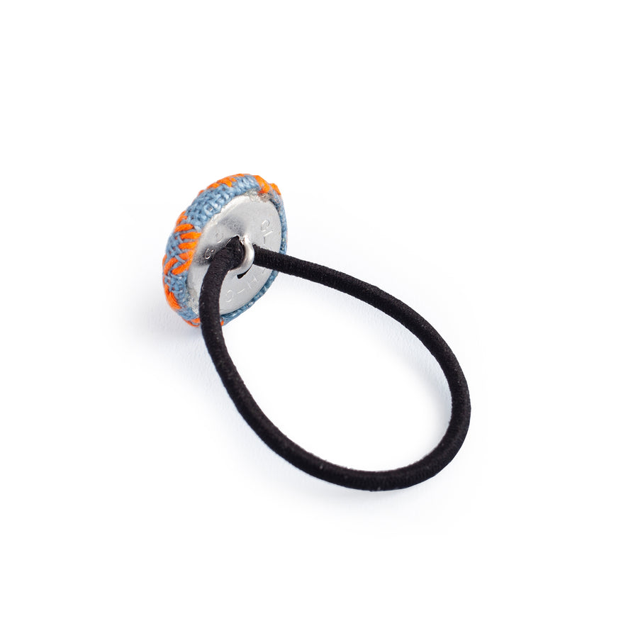 Embroidered Orange & Blue Elastic hair