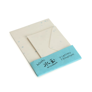 Letter Paper With Blue Dots on Washi Paper