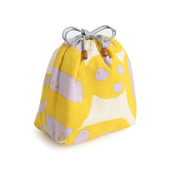Yellow Cotton Pouch with Drawstrings