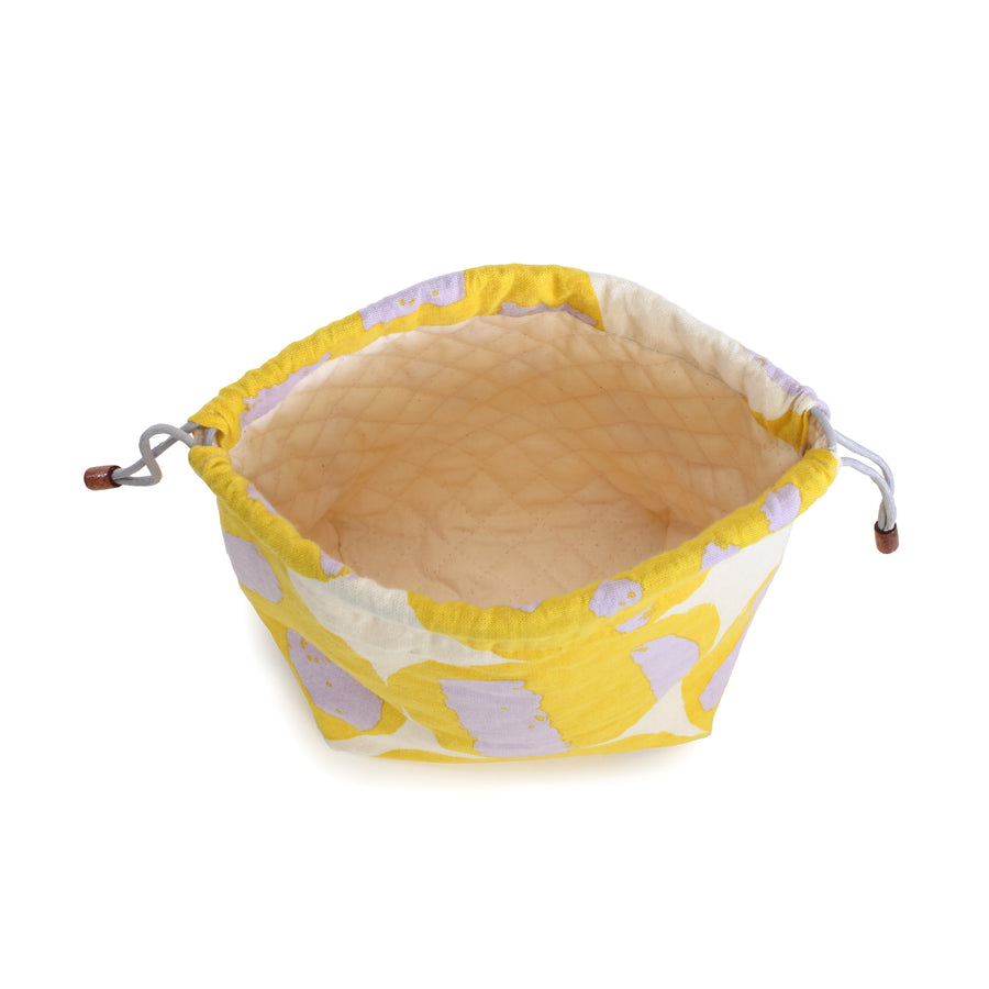 Yellow Cotton Pouch with Drawstrings