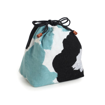 Small Blue Cotton Pouch With Drawstrings