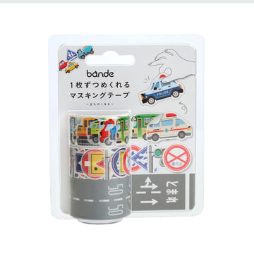 Masking Tape with Vehicle in Town Theme