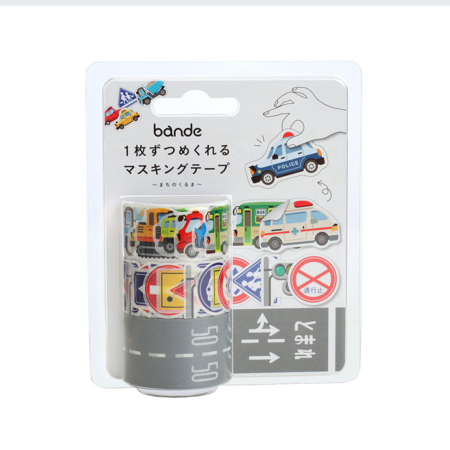 Masking Tape with Vehicle in Town Theme