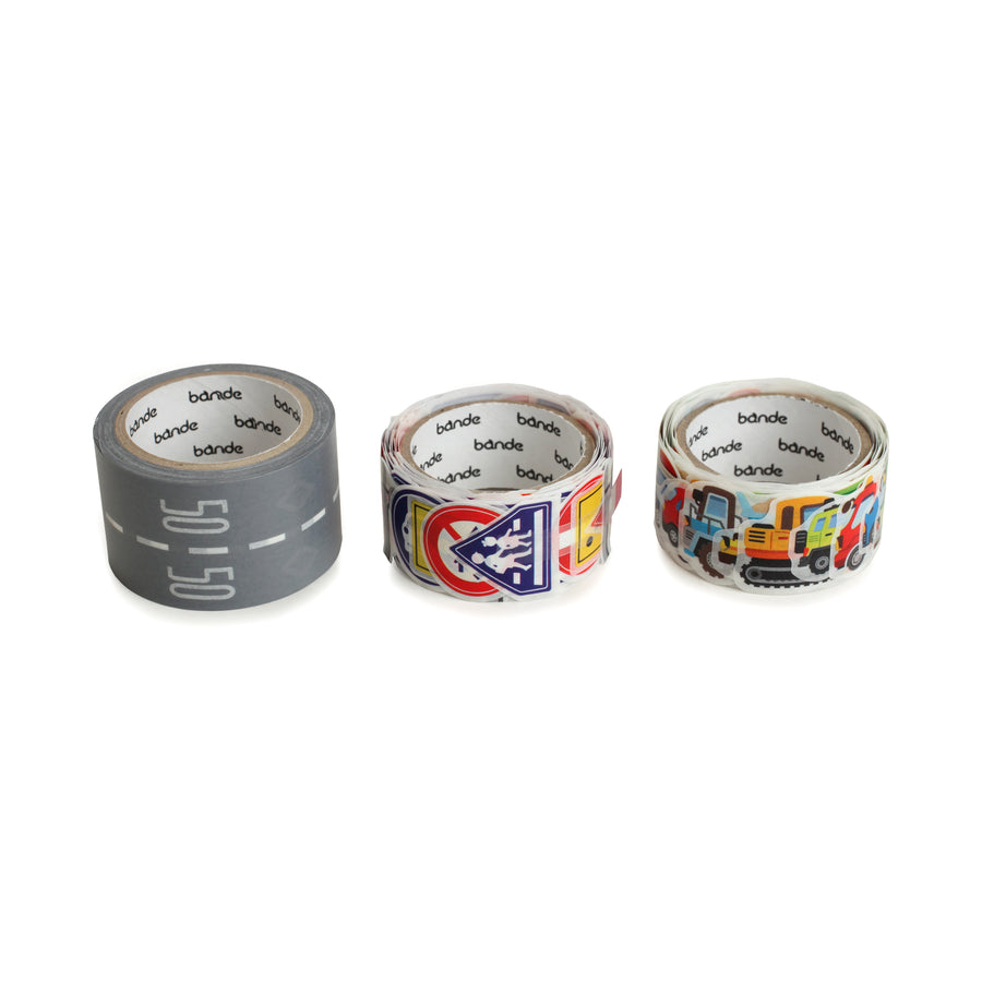 Masking Tape with Vehicle in Town Theme