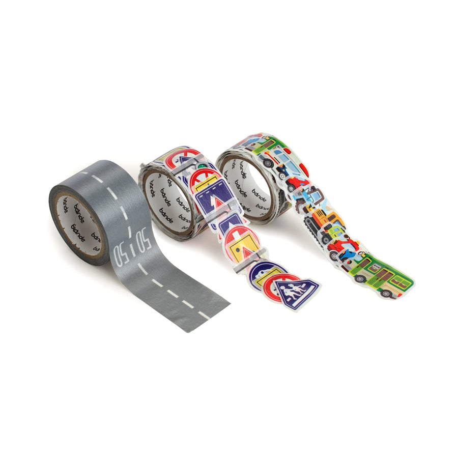 Masking Tape with Vehicle in Town Theme