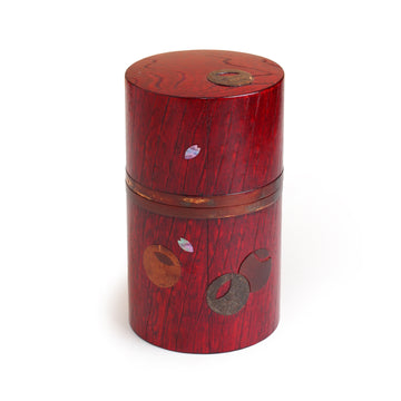 Redish Wood Tea Container Hand Carved 100 gr