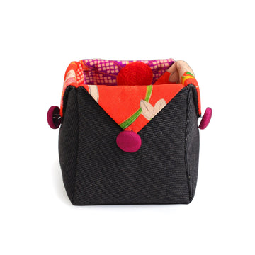 Cube Shaped Case Made from Japanese Kimono