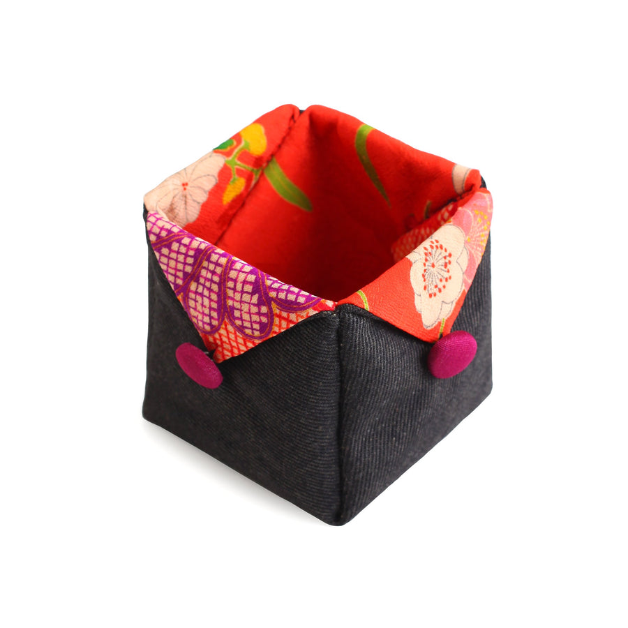Cube Shaped Case Made from Japanese Kimono