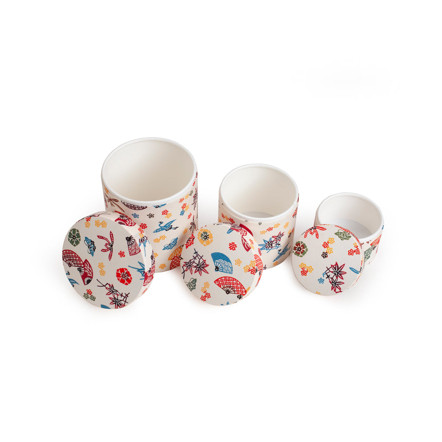 Colorful Set of Containers with Japanese Design