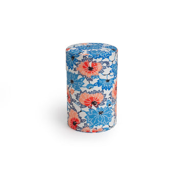 Tea Container with Blue and Pink Flowers