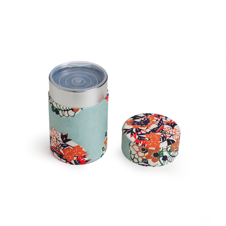 Tea Container with Circle of Flowers