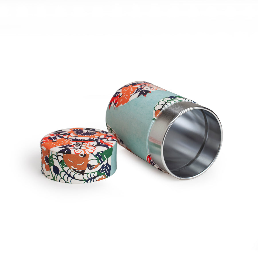 Tea Container with Circle of Flowers