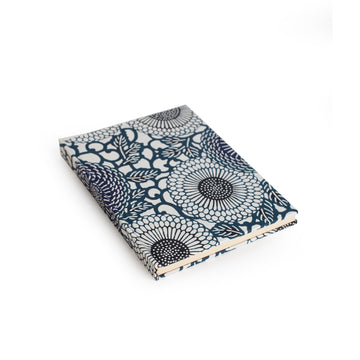 Notebook With Dark Blue Chrysanthemums.