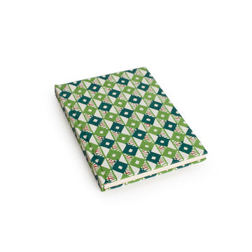 Green Notebook With Geometrical Design