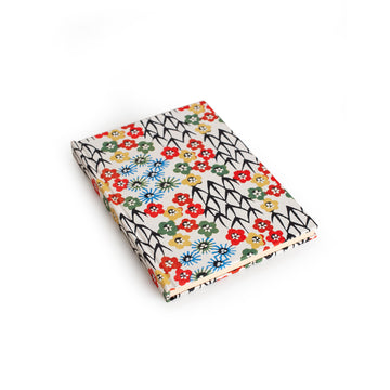 Notebook with Multicolored Japanese Blossom Design