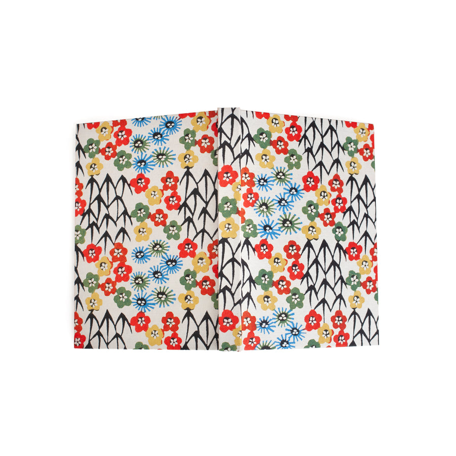 Notebook with Multicolored Japanese Blossom Design