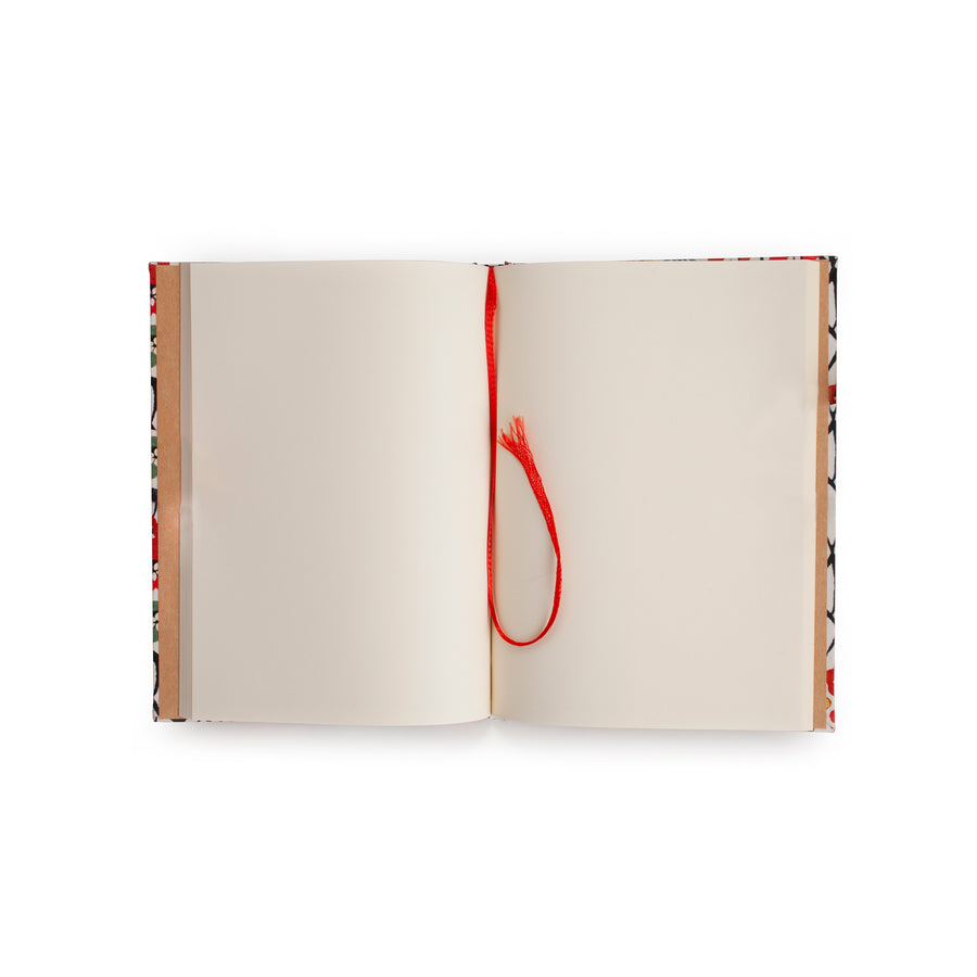 Notebook with Multicolored Japanese Blossom Design