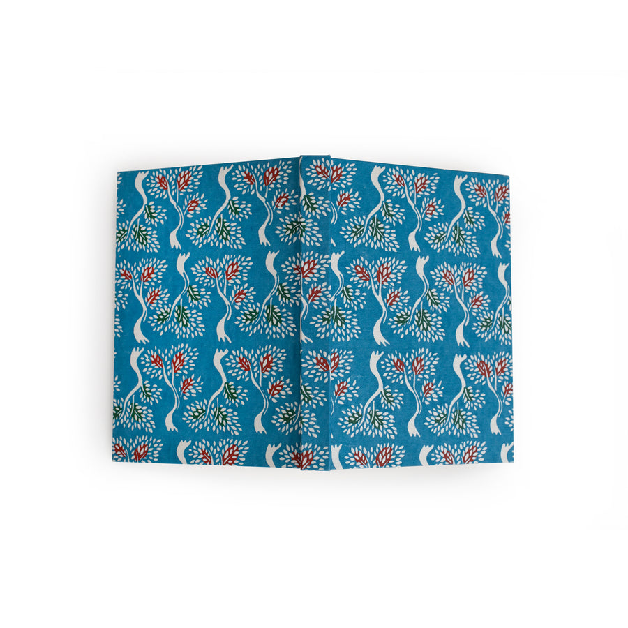 Blue Notebook with Tree Design