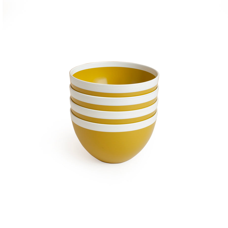 Small Mustard colored Lacquer Bowls