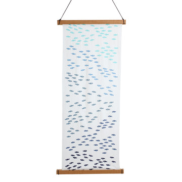 Wall Decoration with Blue Fishes Design