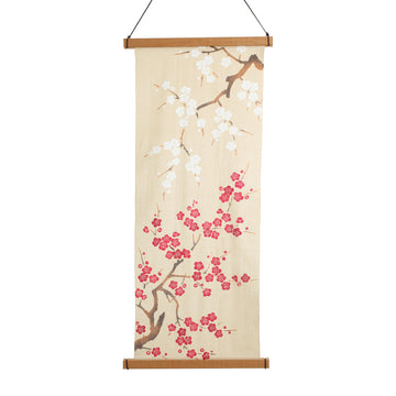 Wall Decoration Textile with Plum Flowers