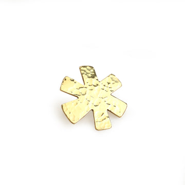 Stylized Flower Brooch With Hammered Finish